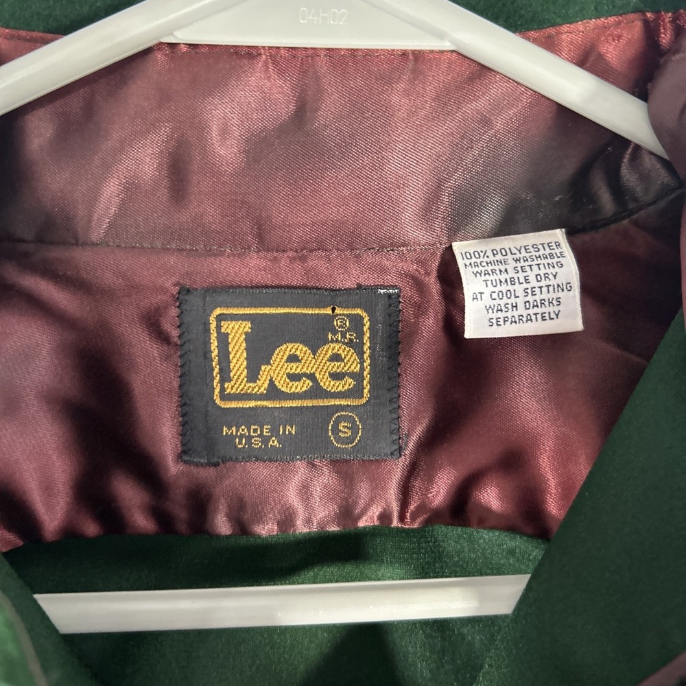1980s Lee Shacket Size Small Forest Green Western Button Down Cruiser Shirt VTG - Picture 5 of 13